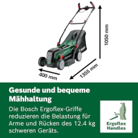 Aku sekačka Bosch UniversalRotak 2x18V-37-550 do 500 m2 s 2X 4,0 Ah bateriemi 18 voltový systém Šířka řezu 37 cm 2X 18V 4,